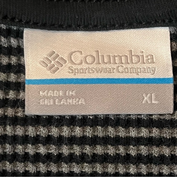 Columbia Long Sleeve Top Women’s size XL Unisex Ribbed Striped Black Gray - Picture 4 of 9